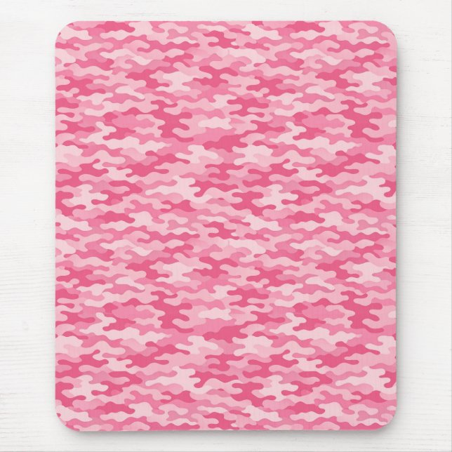 Pink Feminine Camo Pattern Mouse Mat (Front)
