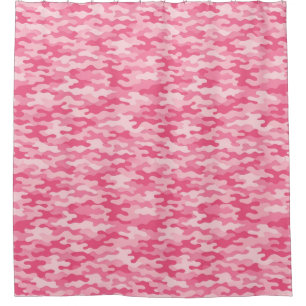 Pink Feminine Camo Pattern Shower Curtain