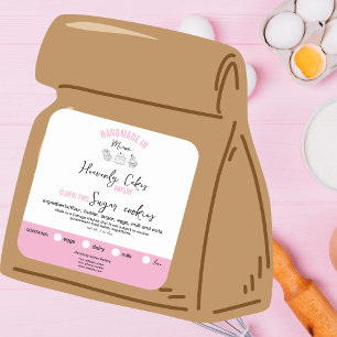 Pink feminine Chocolate cookies ingredients labels