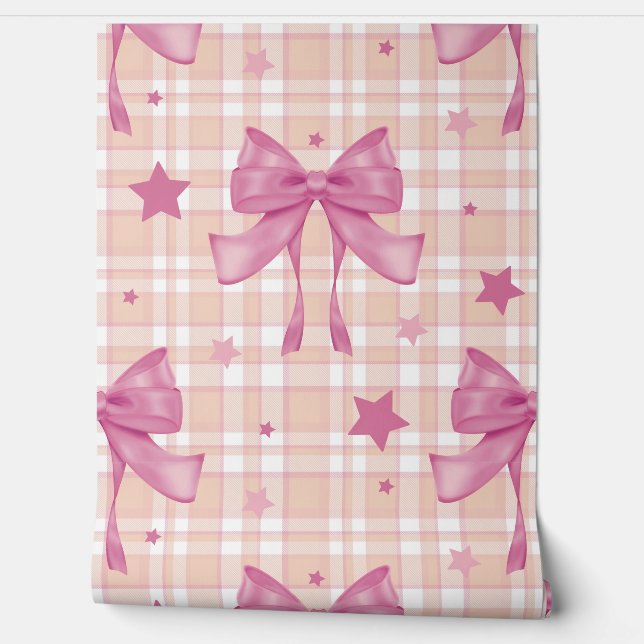 Pink Feminine Coquette Bows Wallpaper (Unrolling)