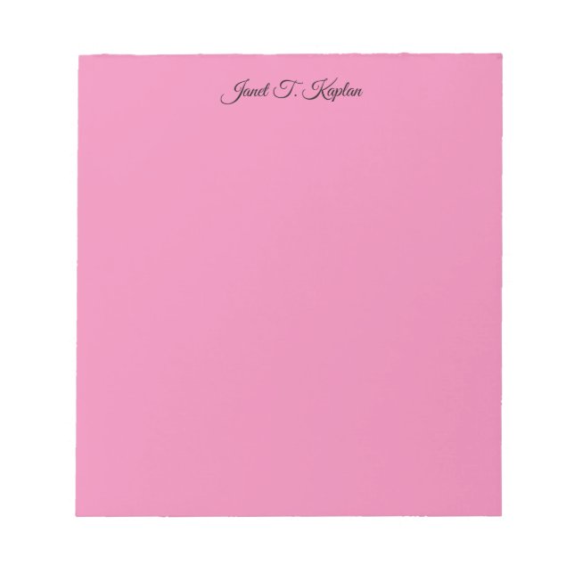 Pink Feminine Elegant Plain Professional Modern Notepad (Front)