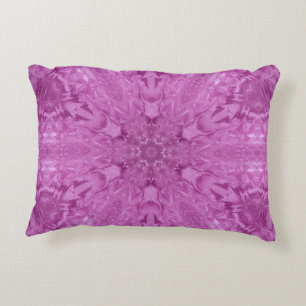 Pink Feminine Lace Kaleidoscope Snowflake Decorative Cushion