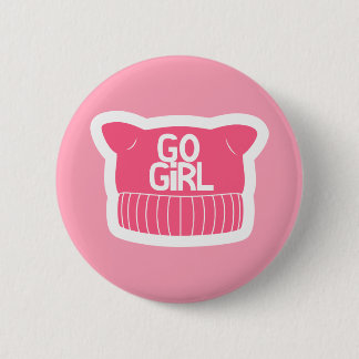 Pink Feminist Pussy Knit Hat 6 Cm Round Badge