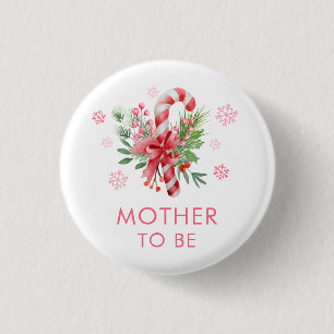 Pink Festive Candy Girl Mother To Be Baby Shower 3 Cm Round Badge