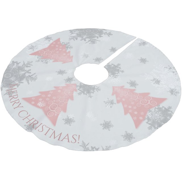 Pink Festive Christmas Tree Skirt (Angled)