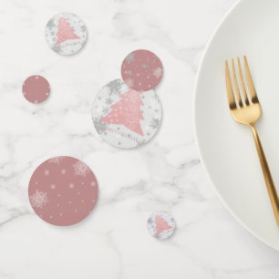 Pink Festive Christmas Tree Table Confetti