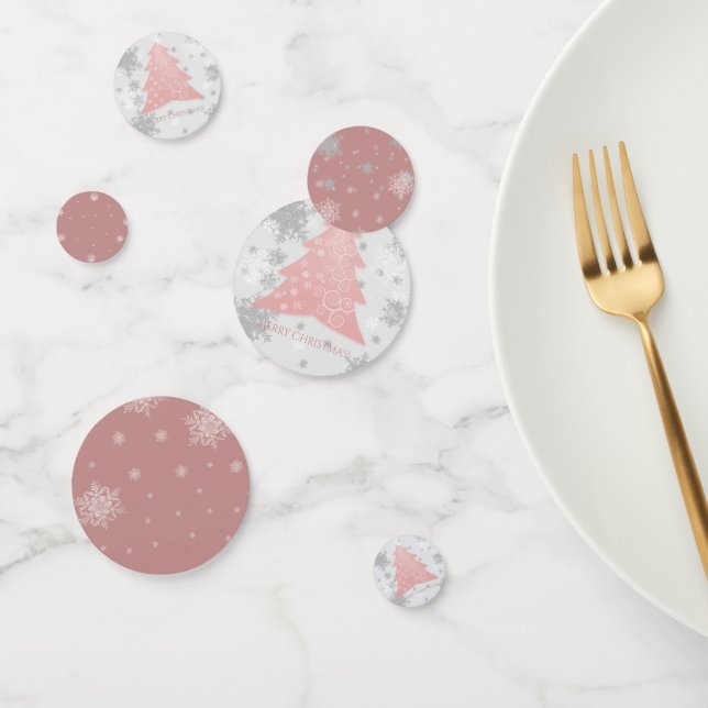 Pink Festive Christmas Tree Table Confetti (Group)