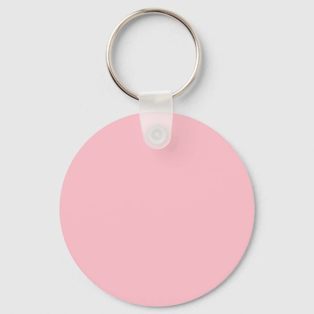Pink FFC0CB Colour - Option to Add Name Key Ring (Front)