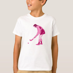 Pink Field Hockey Girl T-Shirt