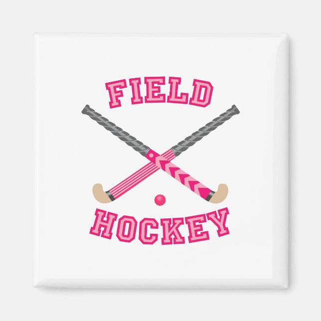 Pink Field Hockey Logo Magnet (Front)