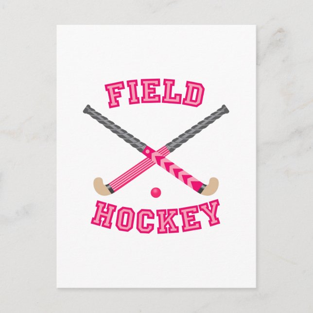 Pink Field Hockey Logo Postcard (Front)