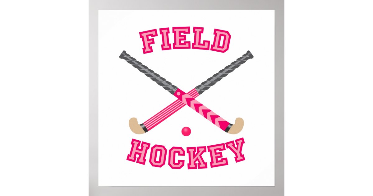 Pink Field Hockey Logo Poster Zazzle