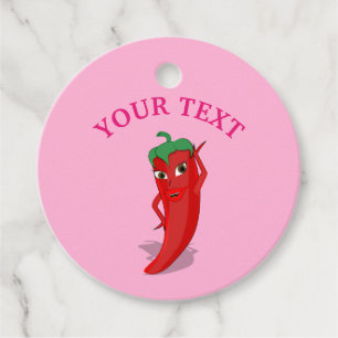 Pink Fiesta Bridal Shower With Red Hot Pepper Diva Favour Tags