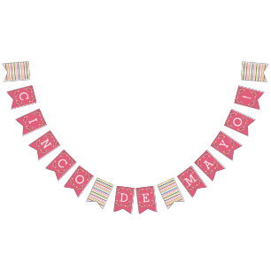 Pink Fiesta Floral Cinco de Mayo Bunting Banner