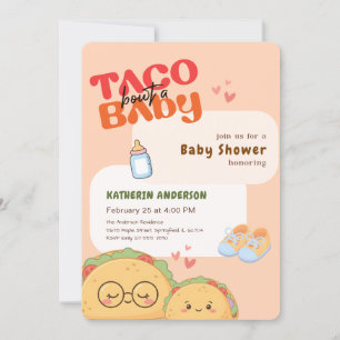 Pink Fiesta Mexican Taco Bout a Baby Shower Invitation