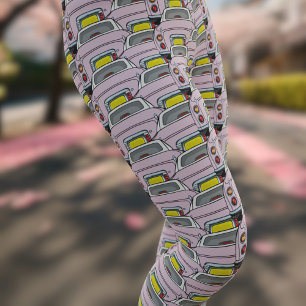 Pink Figaro Car Pattern Figarations Leggings