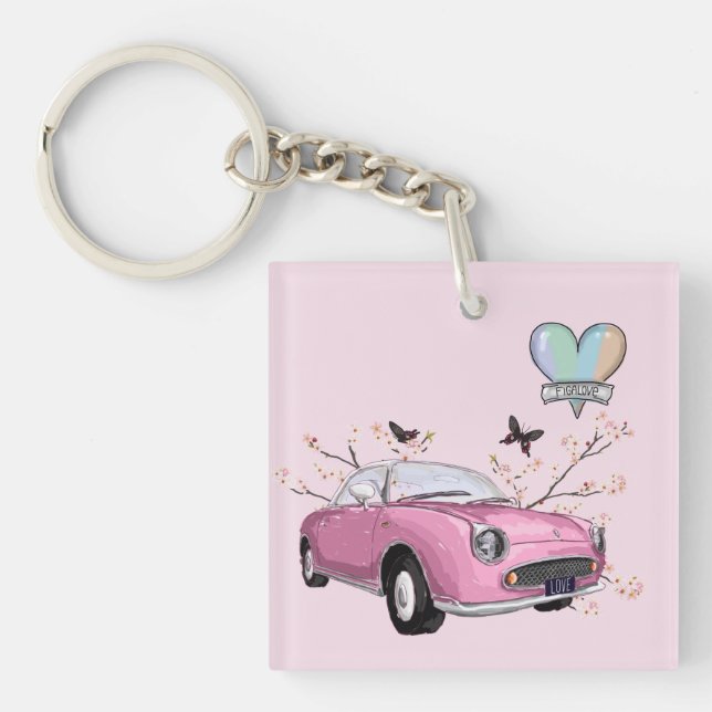 Pink Figaro key chain - sleutelhanger roze figaro (Front)