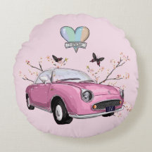 Pink Figaro round pillow - rond kussen
