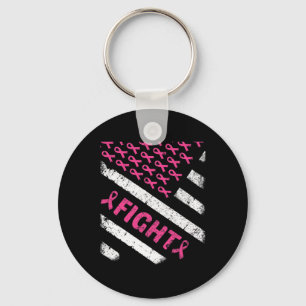 Pink Fight Support Squad Shirt Us Flag Thin Line A Key Ring
