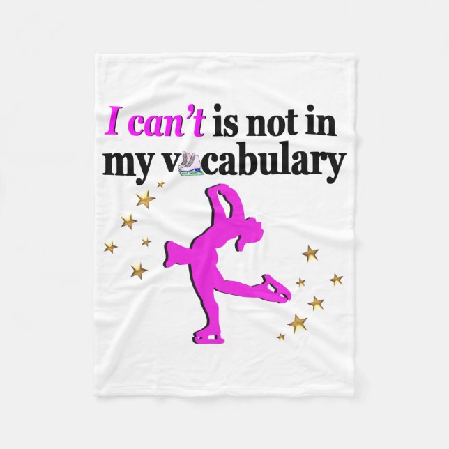 PINK FIGURE SKATING GOALS AND DREAMS FLEECE BLANKET (Front)