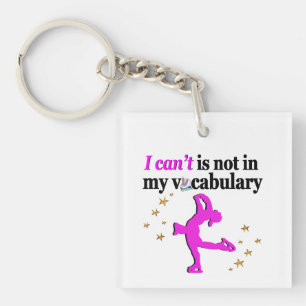 PINK FIGURE SKATING GOALS AND DREAMS KEY RING