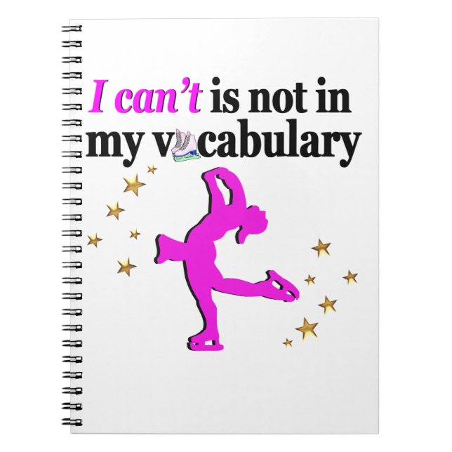 PINK FIGURE SKATING GOALS AND DREAMS NOTEBOOK (Front)