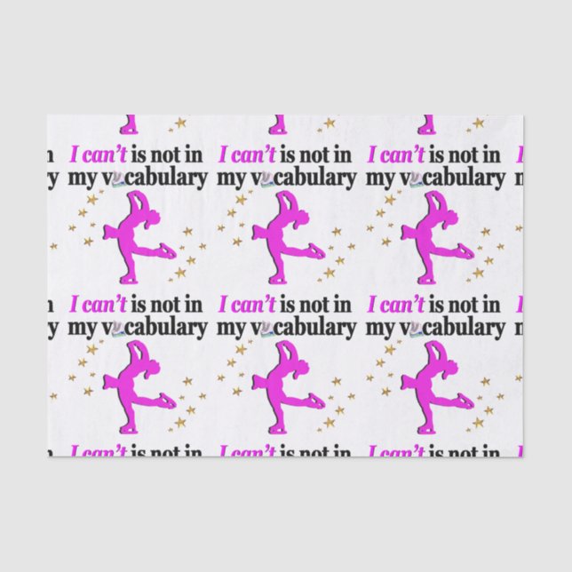 PINK FIGURE SKATING GOALS AND DREAMS TISSUE PAPER (Front)