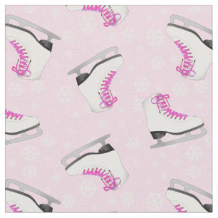 Pink Figure Skating Pattern Fabric