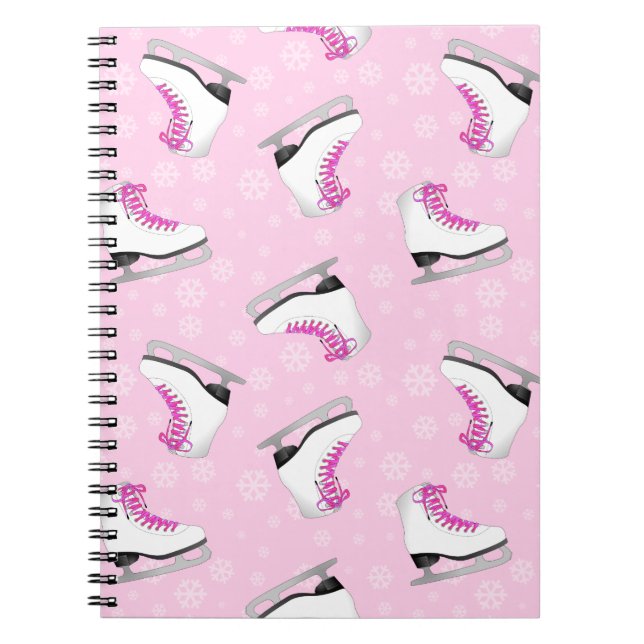 Pink Figure Skating Pattern Notebook (Front)
