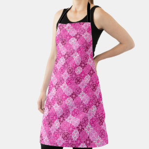 Pink Filigree Diamond Pattern  Apron