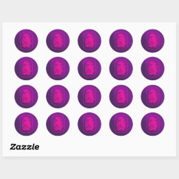 Pink Fingerprint on Purple Classic Round Sticker