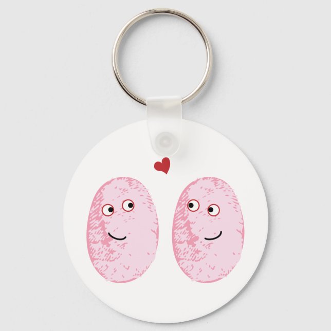 Pink fingerprint pair key ring (Front)