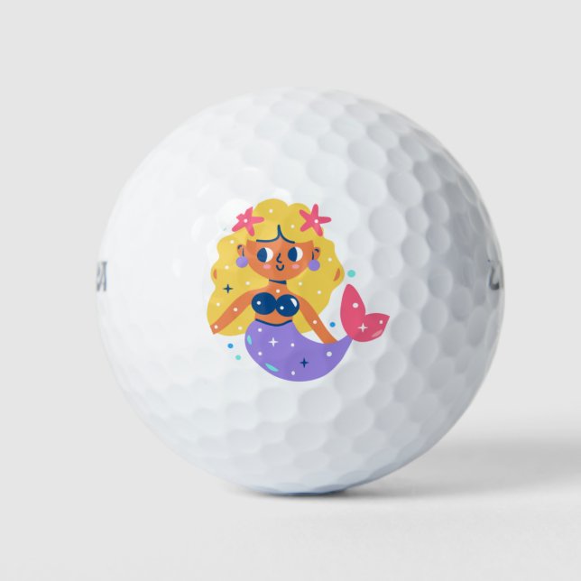Pink Fins mermaid Golf Balls (Front)