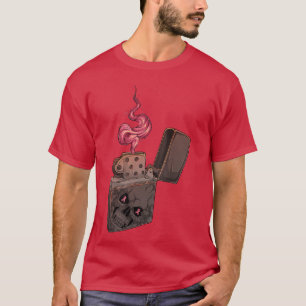 Pink Fire Clipper Lighter Skeleton Breast Cancer A T-Shirt