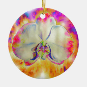 Pink fire orchid ceramic tree decoration