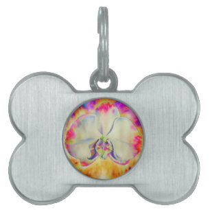 Pink fire orchid pet tag