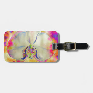 Pink Fire Orchid,  surreal watercolor florals  Luggage Tag