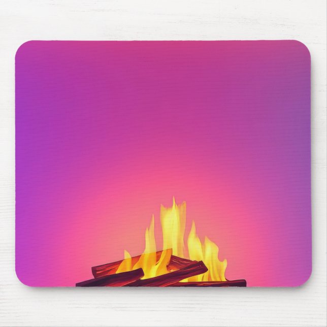 Pink fireplace design mouse mat (Front)