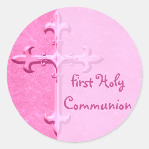 Pink First Holy Communion Sticker