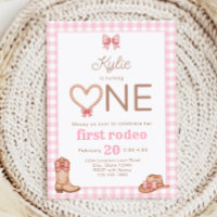 Pink First Rodeo 1st Birthday Invitation