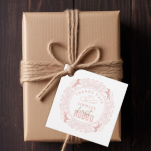 Pink First Rodeo Birthday Favour Tags – Cowgirl Th