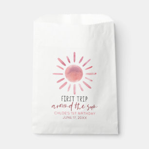 Pink First Trip Around The Sun 1st Birthday Party Favour Bags