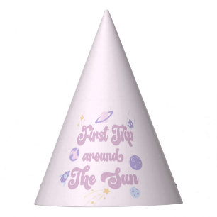 Pink First Trip Around The Sun Space 1st Birthday  Party Hat