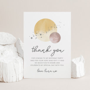 Pink First Trip Around The Sun Thank You Postcard