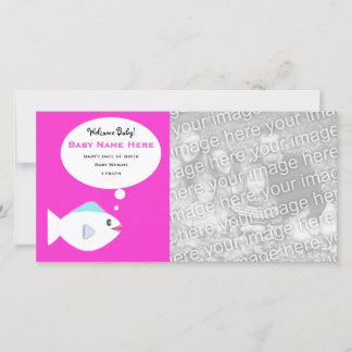 Pink Fish Baby Announcement