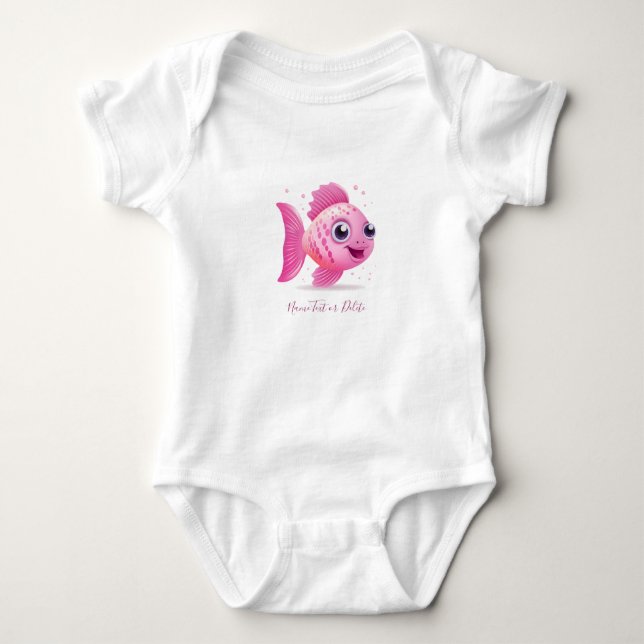 Pink Fish Baby Bodysuit (Front)