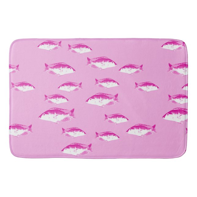 Pink fish bath mat (Front)