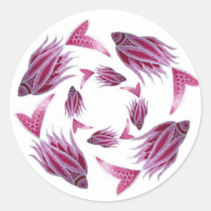 Pink Fish Circling Sticker