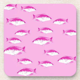Pink fish coaster