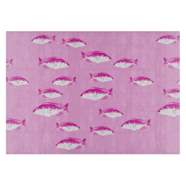 Pink fish cutting board (Front)